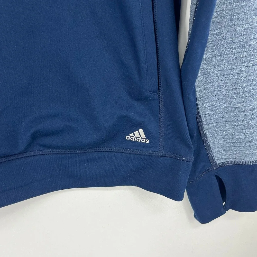 Adidas LA Galaxy Mens Large Quarter Zip Pullover Navy Blue Heathered MLS‎ Soccer